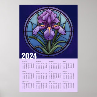 Poster Calendário de Parede Iris Roxo