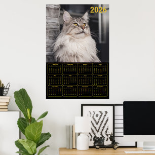 Poster Calendário de Parede Majestoso Gato Maine Coon – 2
