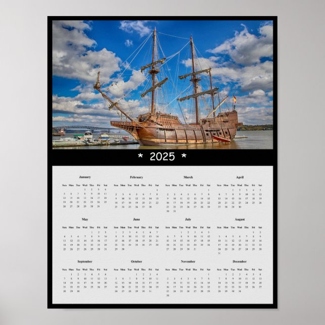 Poster Calendário de Parede Pirata 2025 (Frente)