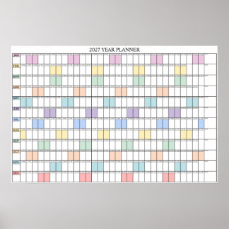 Poster Calendário de Parede Simples de 2027
