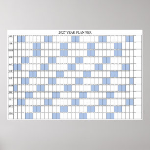 Poster Calendário de Parede Simples de 2027 à Primeira Vi
