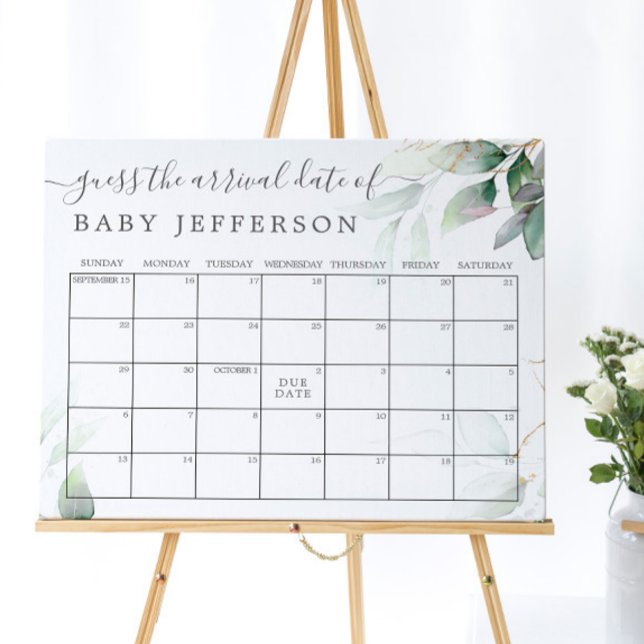 Poster Calendário de Previsão da Data de Nascimento com E (Criador carregado)