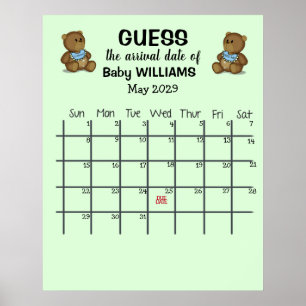 Poster Calendário de Suposição da Data de Nascimento com