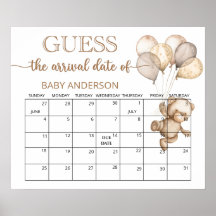 Calendário de Suposição de Data de Nascimento Tedd