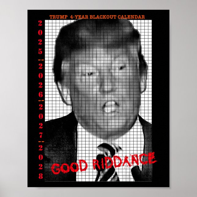 POSTER CALENDÁRIO DE TRUMP BLACKOUT DE 4 ANOS (Frente)