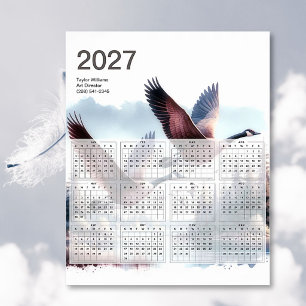 Poster Calendário de Vida Selvagem de Gansos Canadenses 2