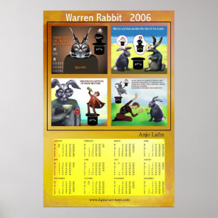 Pôster Calendário de Warren Rabbit 2006 por Anjo Lafin