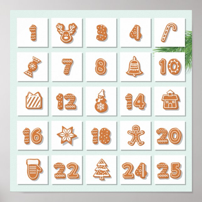 Poster Calendário do Advento de Natal (Frente)