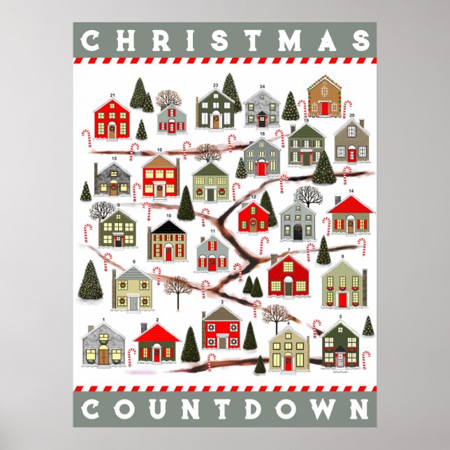 Poster Calendário do Advento de Natal (Frente)