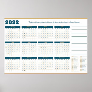 Poster Calendário do Ano de 2022