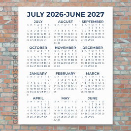 Poster Calendário do Ano Letivo 2026-2027 Parede Azul Mar