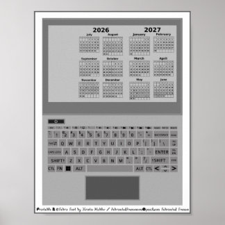 Poster Calendário do Ano Letivo 2026-2027 Teclado de Lapt