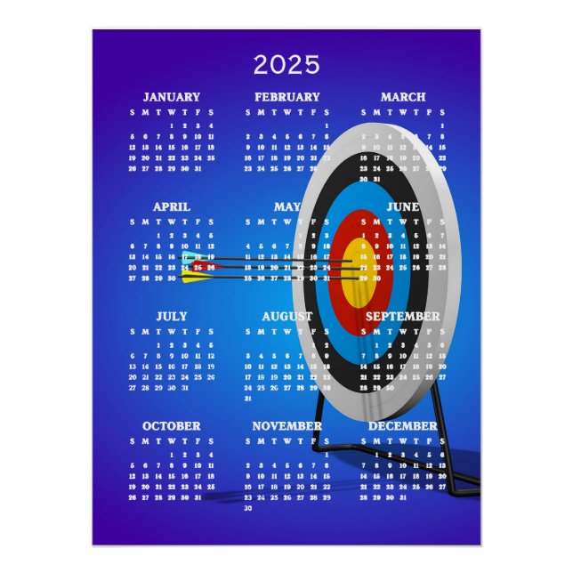Pôster Calendário do Archery Design 2025 (Frente)