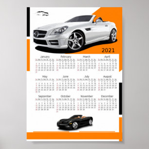 Poster Calendário do automóvel