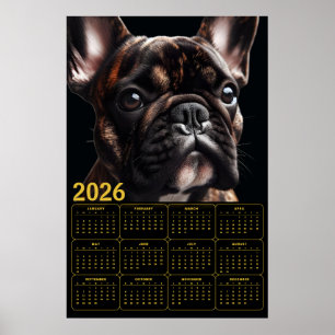 Poster Calendário do Bulldog Francês 2026