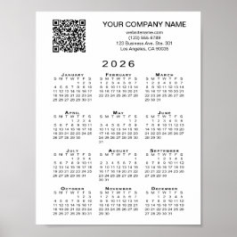 Poster Calendário do Código QR de Empresa Personalizado 2