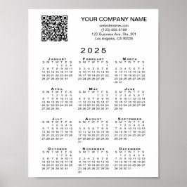 Poster Calendário do Código QR de Empresa Personalizado 2