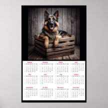 Calendário do German shepherd 2025