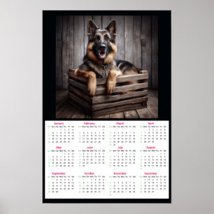 Poster Calendário do German shepherd 2025