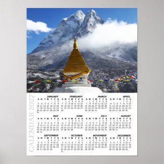 Poster Calendário do Nepal 2027, Ama Dablan, Sagarmatha
