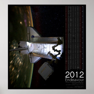 Pôster Calendário do Ônibus Espacial Endeavour 2012