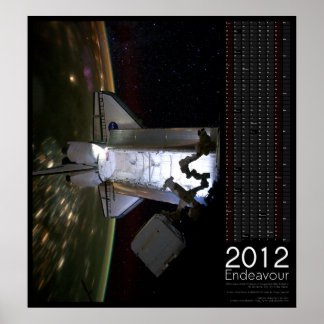 Pôster Calendário do Ônibus Espacial Endeavour 2012