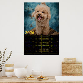 Poster Calendário do Poodle Miniatura 2026