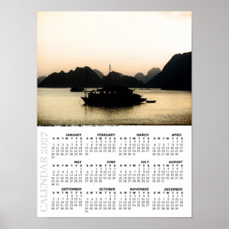 Poster Calendário do Pôr do Sol 2027, Baía de Halong, Vie