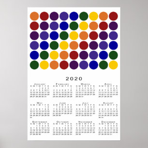 Poster Calendário do Rainbow Bolinhas LGBT Pride 2020