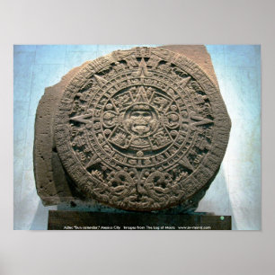 Pôster Calendário do Sol asteca, Cidade do México