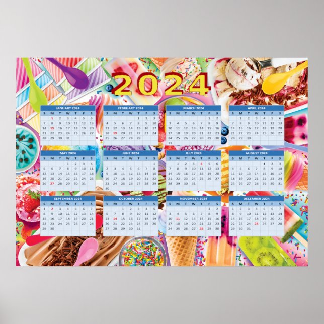 Poster Calendário do Verão de 2024 (Frente)