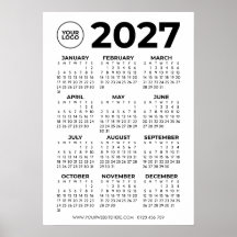 Calendário Empresarial Corporativo Logotipo Simple