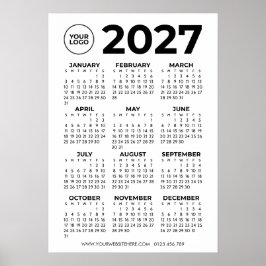Poster Calendário Empresarial Corporativo Logotipo Simple