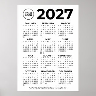 Poster Calendário Empresarial Corporativo Simples Básico