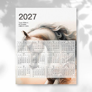 Poster Calendário Equestre Arte de Cavalo 2027