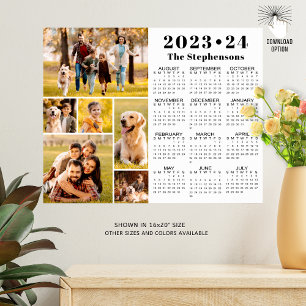 Poster Calendário Escolar 2023-24 6 Fotos Personalizado
