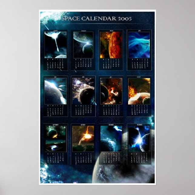 Pôster Calendário Espacial 2005 (Frente)