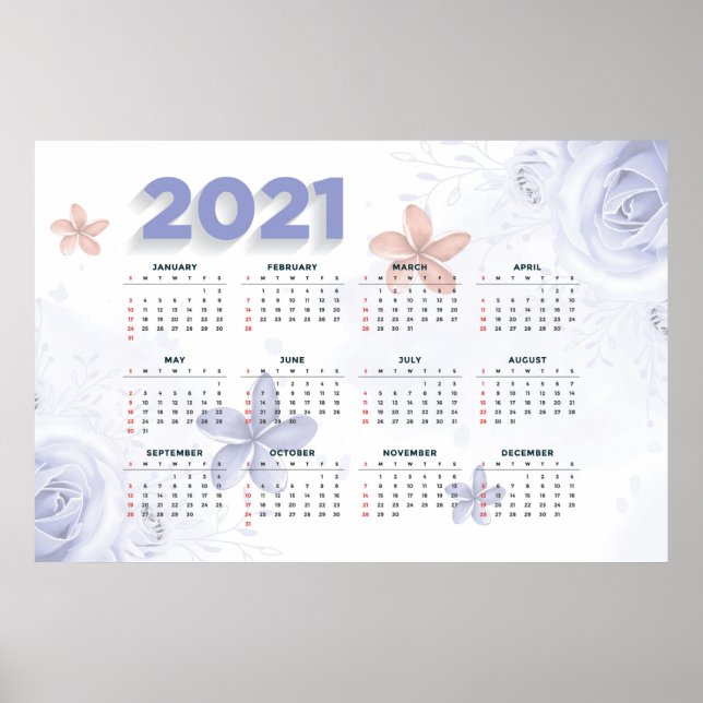 Poster Calendário Floral 2021 (Frente)
