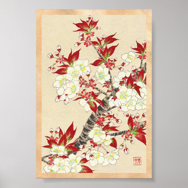 Pôster Calendário Floral de Kawarazaki Shodo Japão (Frente)