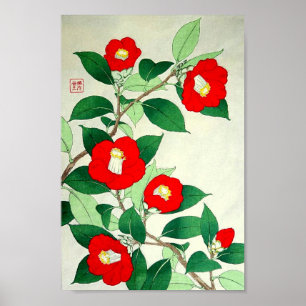 Poster Calendário Floral Kawarazaki Shodo de flores do Ja