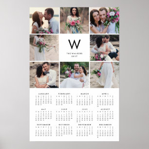 Pôster Calendário Fotográfico Anual Minimal Collage 16x24