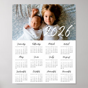 Poster calendário fotográfico da família moderna de 2025