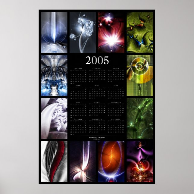 Poster Calendário Fractal de 2005 (Frente)