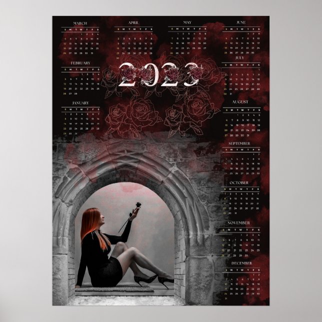 Poster Calendário gótico de meninas - 2023 (Frente)