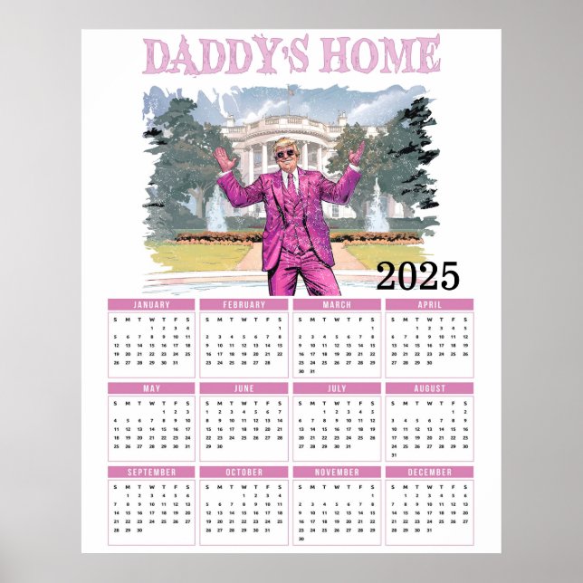 Poster Calendário Home do Pai Donald Trump 2025 (Frente)