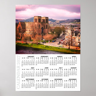 Poster Calendário Inverness 2027, Terras Altas Escocesas