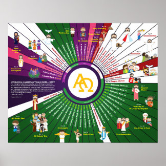 Poster Calendário Litúrgico dos Santos Felizes 2027 Ano B