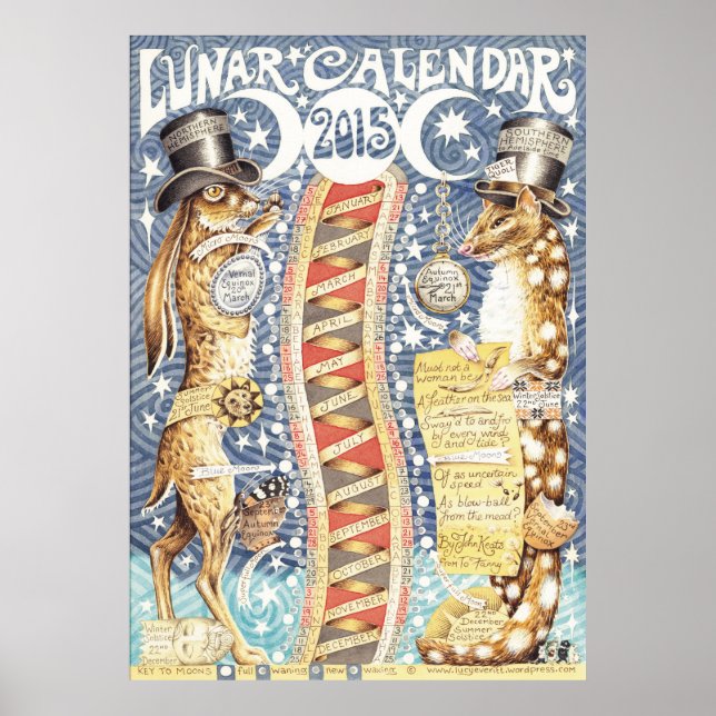 Pôster Calendário Lunar 2015 (Frente)