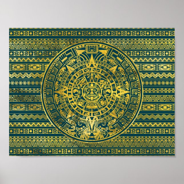 Poster Calendário Maio Aztec Inca Dourado (Frente)