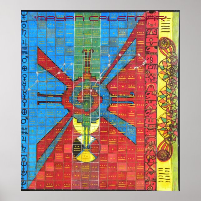 PÔSTER CALENDÁRIO MAYAN, "CALENDÁRIO MAYAN" (Frente)